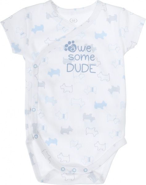 Боди детское Фламинго ясельное Собачки р.68 бело-голубой 141-222-13 