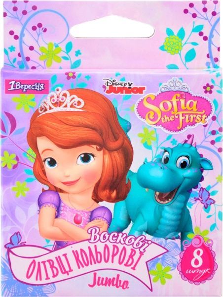 Олівці воскові Jumbo 8 шт. 1 вересня