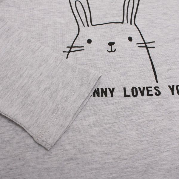 Футболка з довгим рукавом 5.10.15. для дівчинки 3H3922 р.92 сірий меланж 