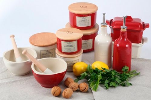 Ступка с пестиком Natural Chic 600 мл красная 340255 Emile Henry