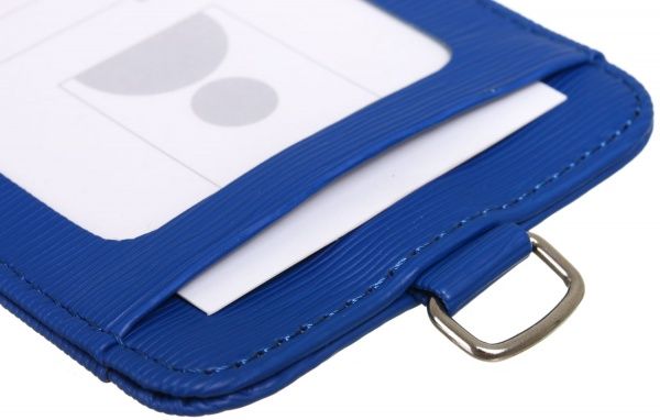 Бейдж вертикальный синий с петелькой 11x7,6 см