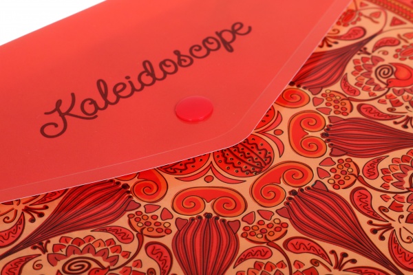 Папка-конверт непрозрачная на кнопке Кайледоскоп в ассортименте Optima