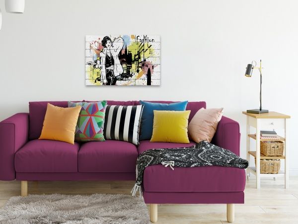 Картина гипсовая Девушка с мартини 60,5x41 см BrickPrint 