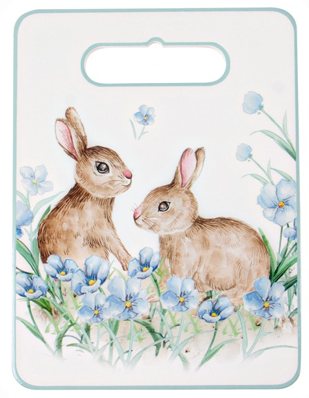 Дошка для сервірування Кролики 20 см блакитний Lefard 