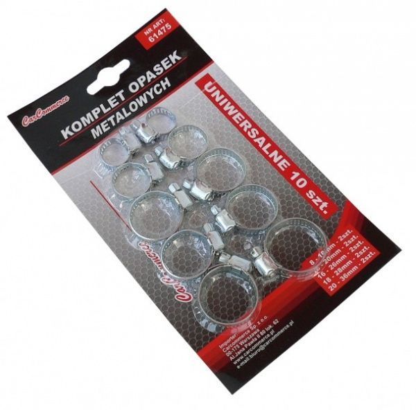 Хомут червячный набор 10 шт. мм 