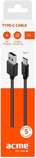 Кабель Acme USB Type-C – USB 2 м чорний (4770070879160) CB1042 