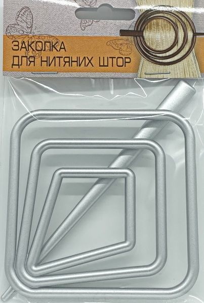 Заколка Квадрат 85х85 мм серебро В0001-4 MISLT