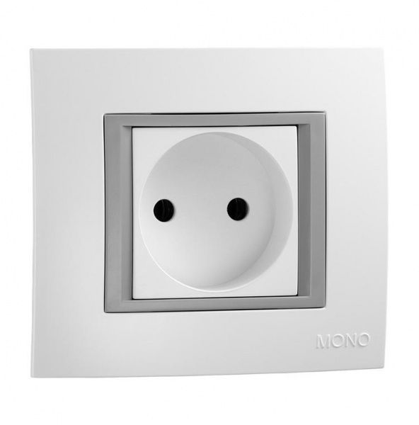 Розетка без заземлення Mono Monte без шторок без кришки білий 105-010106-116