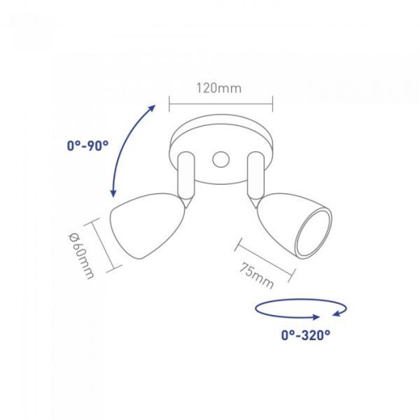 Світильник світлодіодний Global GSL-01C 4100K 2x8 Вт чорний 