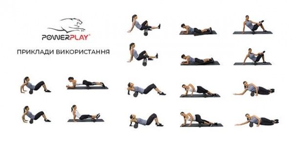 Масажний ролик і пілатес 60х15 чорний PP_4021_Black