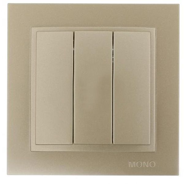 Вимикач триклавішний Mono Despina без підсвітки 10 А 250В титан 102-222222-114