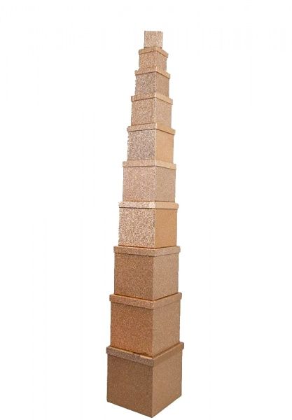 Коробка подарочная кубическая золотая 601-4 14,5x14,5 см