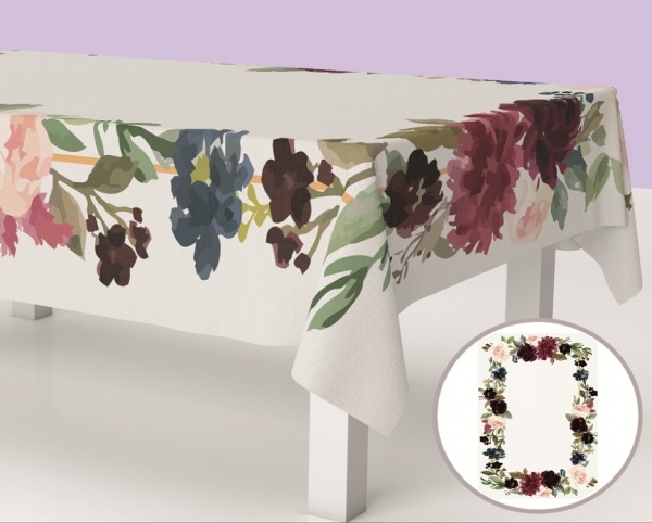 Скатерть Венчик 150x250 см белый с рисунком La Nuit 