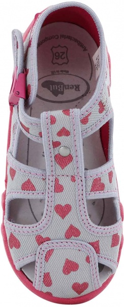 Тапочки RenBut текстильные Сердце р.24 серый 13-128_P-1189-24 