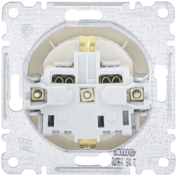 Механизм розетки с заземлением Makel Karea без шторок без крышки слоновая кость