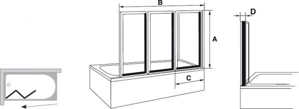 Штора для душу Ravak VS3 -130 (Grape) white