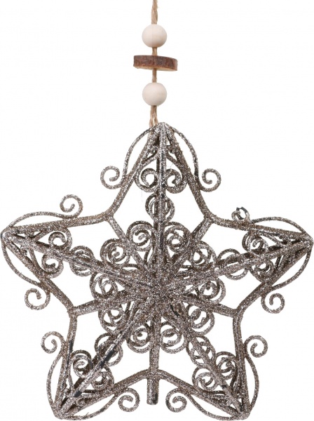 Декоративная подвеска Звезда 14 см бронзовый NY21107