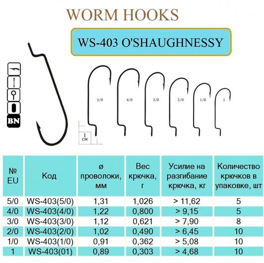 Гачок Flying Fish O'SHAUGHNESSY №5/0 5 шт. WS-403(5/0)