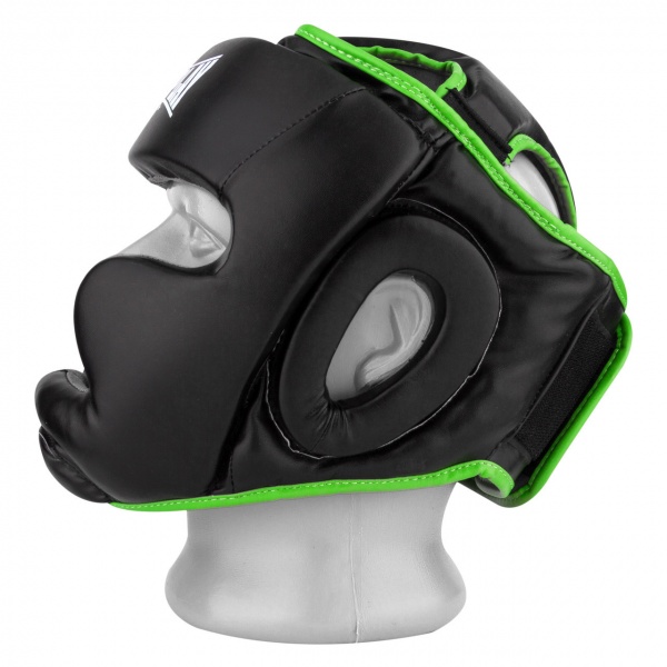 Шлем боксерский PowerPlay 3100 черный/зеленый р. L 