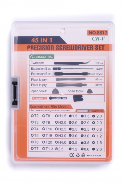 Набор отверток Compass для точных работ и ремонта электроники 45 предметов CP-PK-45