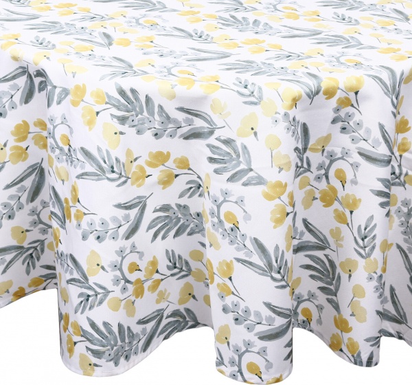 Скатерть Asteria d160 белый с рисунком Luna 