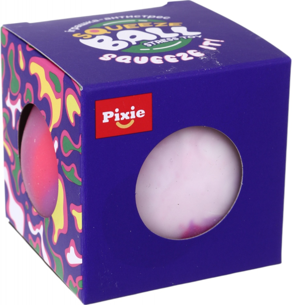 Игрушка-антистресс PIXIE красочный мяч 86 г 65 мм в ассорт. CKS-10741