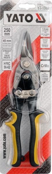 Ножиці по металу YATO L= 250 мм, прямі [6/36] YT-1962 