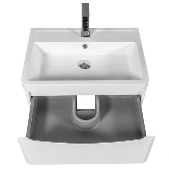Тумба подвесная Aqua Rodos Vista белый глянец с умывальником Ваr 60 см