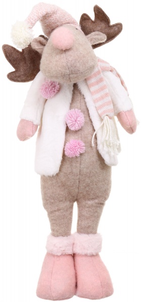 Декоративная фигура Decormaker Design стоячий лось розово-белый 66 см 