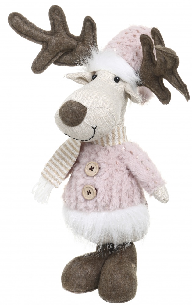 Декорація новорічна лось стоячий пудра 24х44 см LF2241024