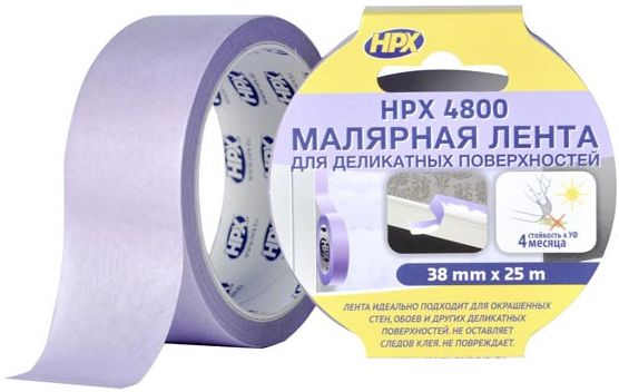 Лента малярная HPX 4800 для деликатных поверхностей 25 м SR3825