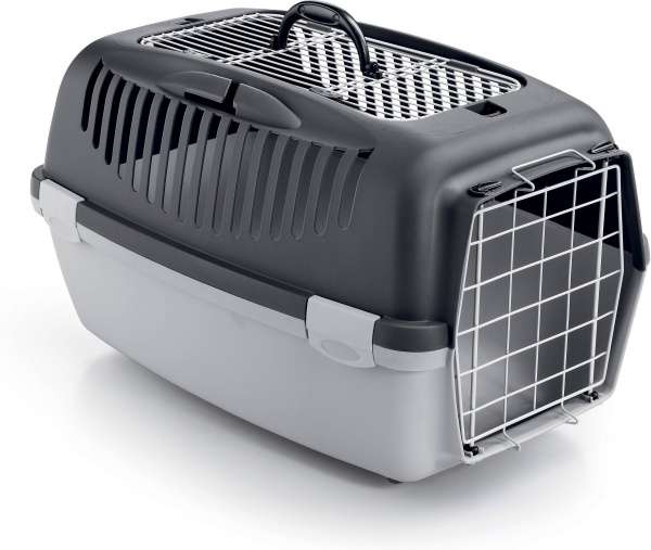 Переноска Stefanplast Gulliver 3 Top Free металлические двери темно-серый/серый 