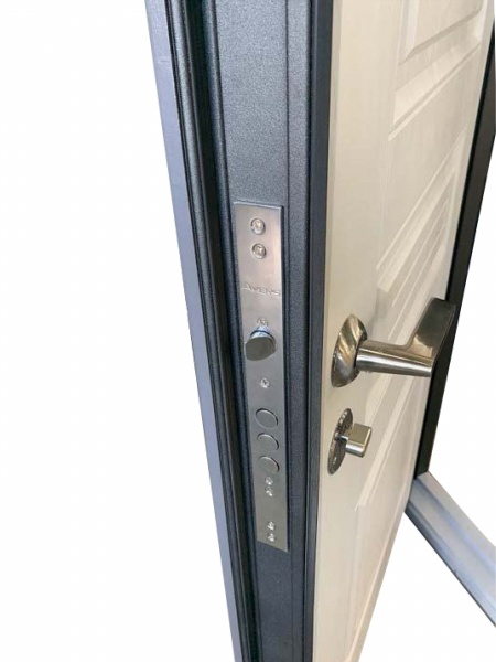 Двері вхідні Міністерство дверей Оптима 257 антрацит / біла текстура 2050х860 мм ліві