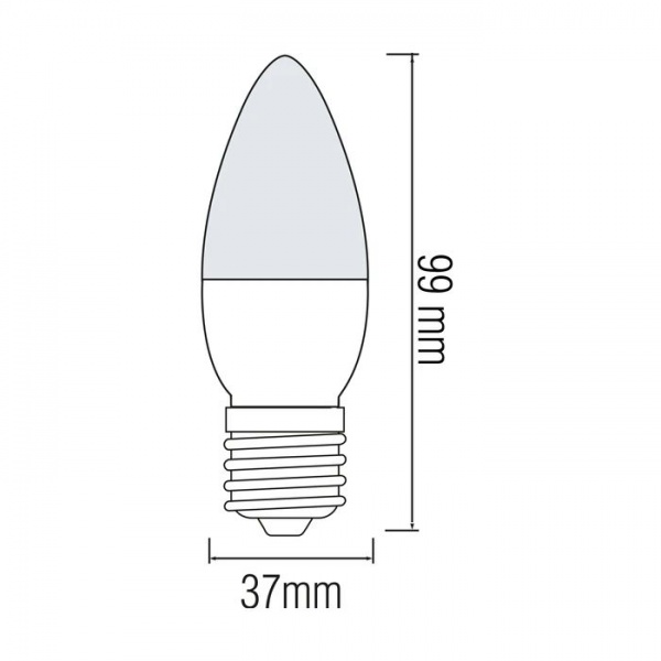 Лампа світлодіодна HOROZ ELECTRIC 6 Вт C37 матова E27 175 В 3000 К 001-003-0006-050 