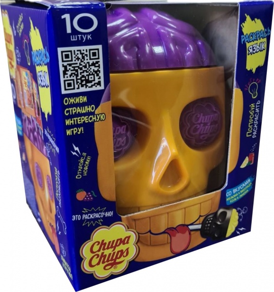 Льодяники Chupa Chups 3D Mini Skull упаковка 10 шт. 15 г