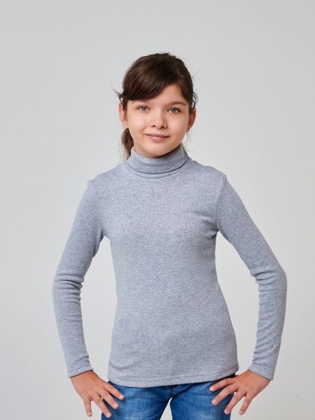 Гольф для девочек для девочки Smil 114948 р.140 серый меланж 114949 