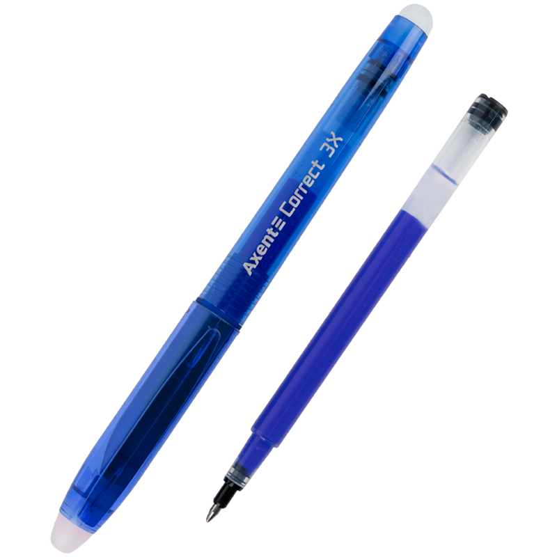Ручка гелева Axent пиши-стирай Correct 3Х синя AG1122-02-A