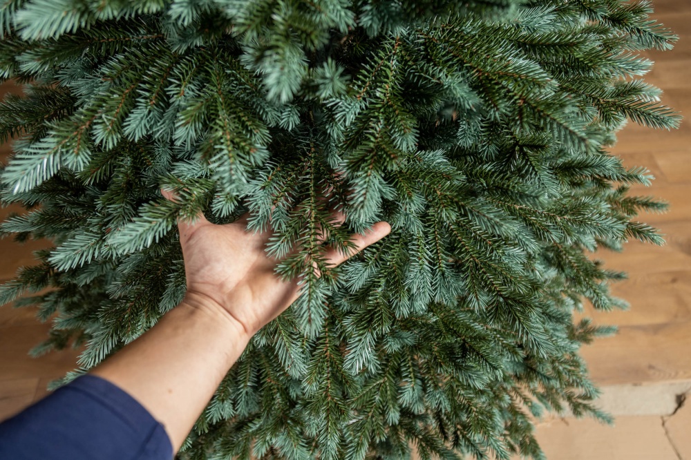 Штучна ялинка лита Аляска 2,10 м зелено-блакитний Siga Group