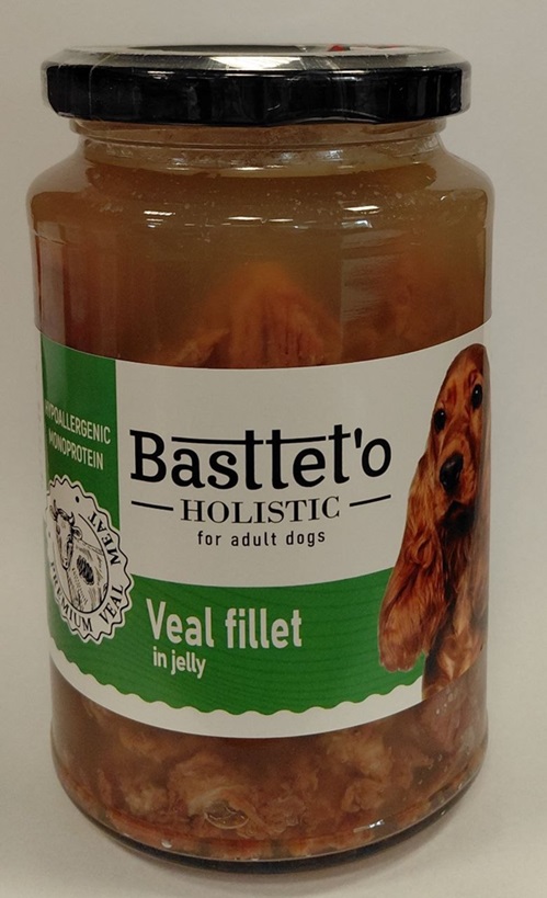 Корм вологий Basttet`o Holistic шматочки філе телятини в желе 400 г — фото 1