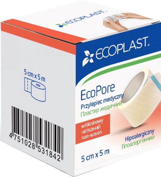 Пластир ECOPLAST EcoPore 5 см х 5 м паперові нестерильні 1 шт.