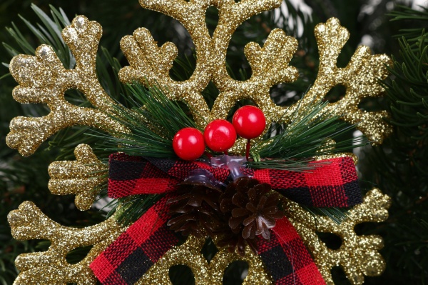 Елочная игрушка Снежинка с декором 15 см E2127G 1 шт. 