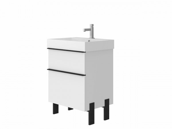 Тумба напольная ЮВЕНТА Manhattan - 60 белый с умывальником Stance-60