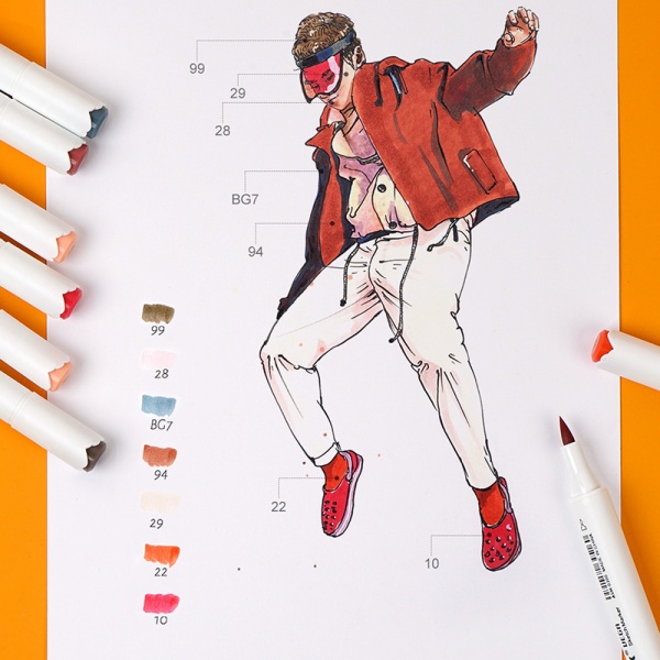 Набор спиртовых маркеров Arrtx Oros 80 цветов LC302406 