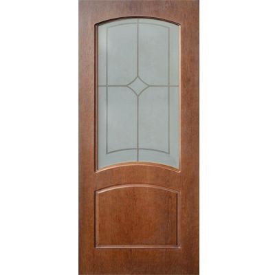 Дверь межкомнатная Аврора 60 см табак стекло с рисунком