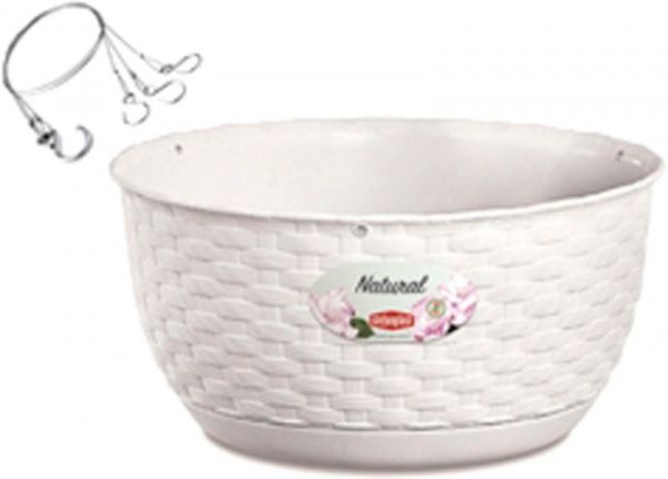 Кашпо пластиковое Stefanplast Natural круглый 5,9л белый (75501) 