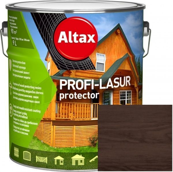 Лазурь Altax PROFI-LASUR protector Коричневый мат 9 л