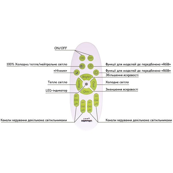 Люстра світлодіодна Hopfen 71W з пультом ДК 71 Вт хром 