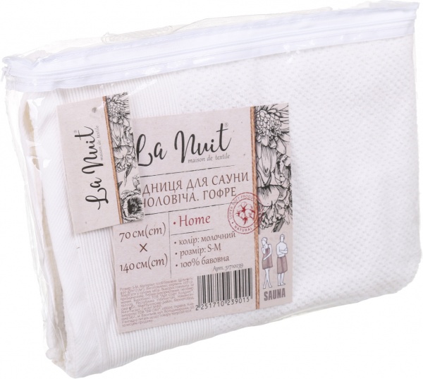 Юбка для сауны Гофре S-M 70x140 см молочный La Nuit 
