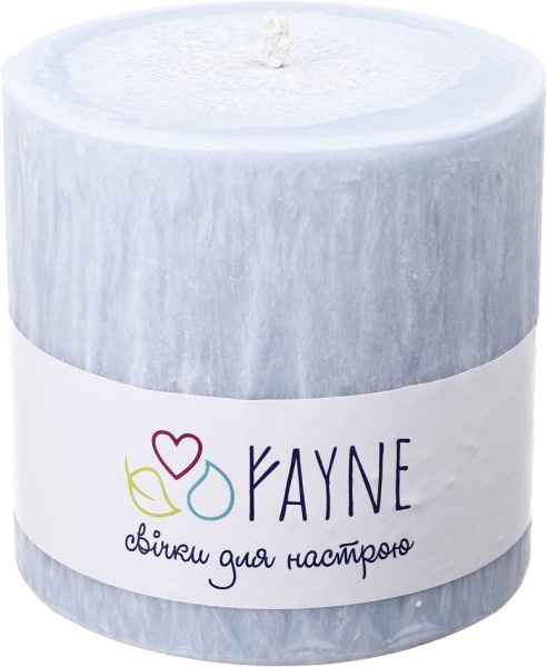 Свічка Циліндр пальмова блакитна 10х10 см ТМ FAYNE