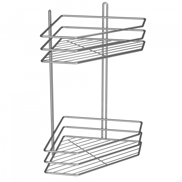 Полка угловая 2-ярусная 25 см хром 